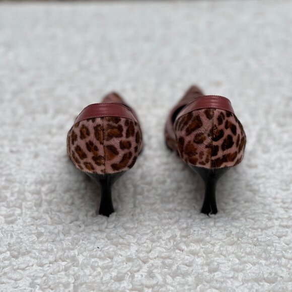 Mingo Leopard Print Pointed Toe Pumps – Pink & Brown – Fits Like Size 6 - Picture 5 of 5